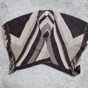 American Eagle Outfitters Womens Sweater Cardigan Gray Shawl Open Front One Size